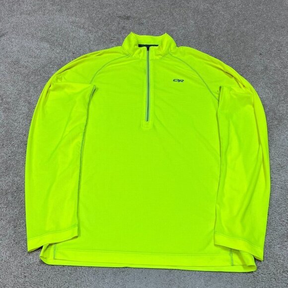 Outdoor Voices Pullover Sweatshirt Lightweight Yellow 1/4 Zip Men's Size Small - Picture 1 of 12